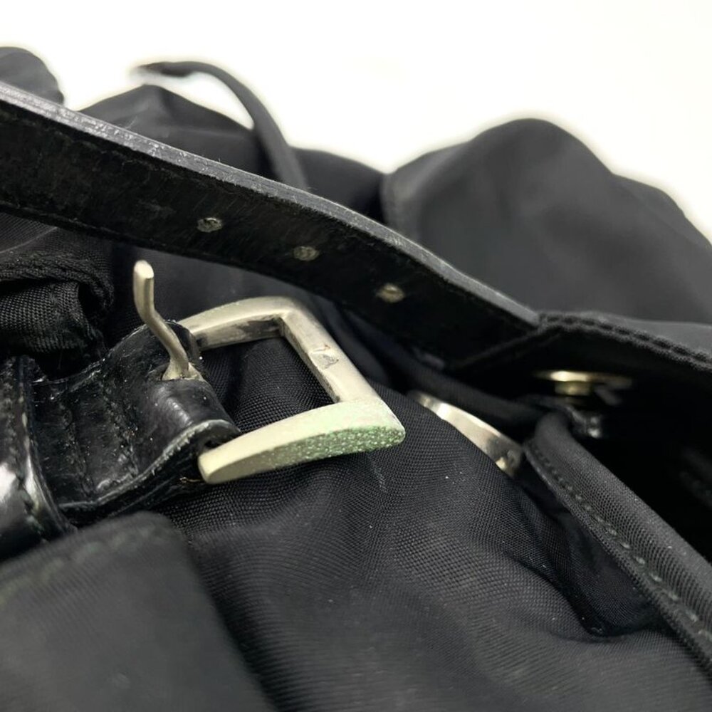 Prada Nylon Black Backpack Silver - image 12